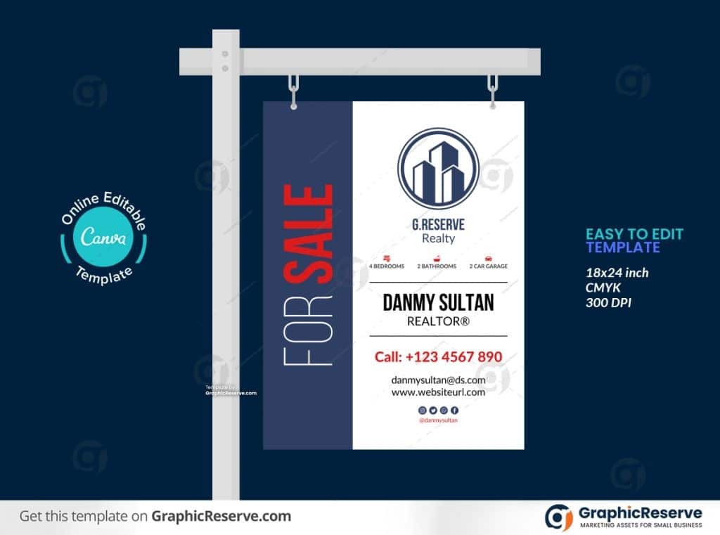 45867 Real Estate Property Selling Yard Sign template