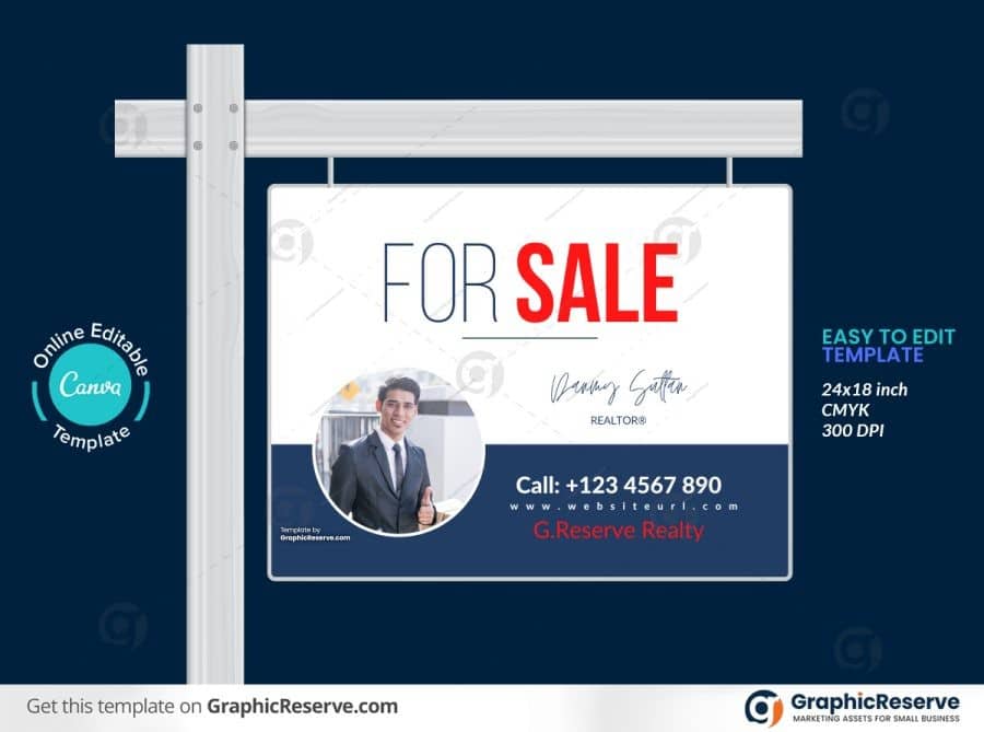 45887 Real Estate Property Selling Yard Sign template