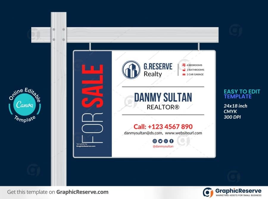 45896 Real Estate Property Selling Yard Sign Template