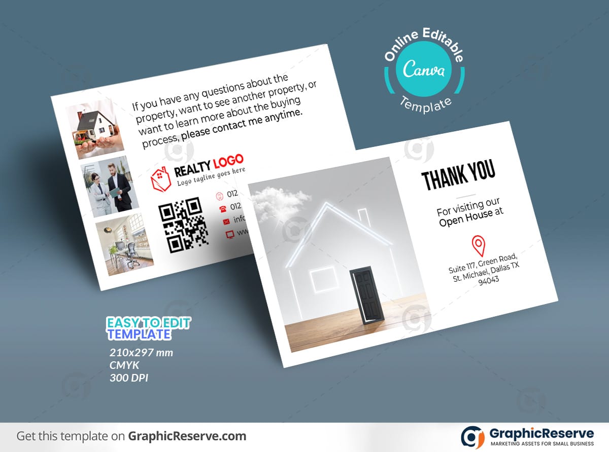 Open House Thank You Card (Canva template)
