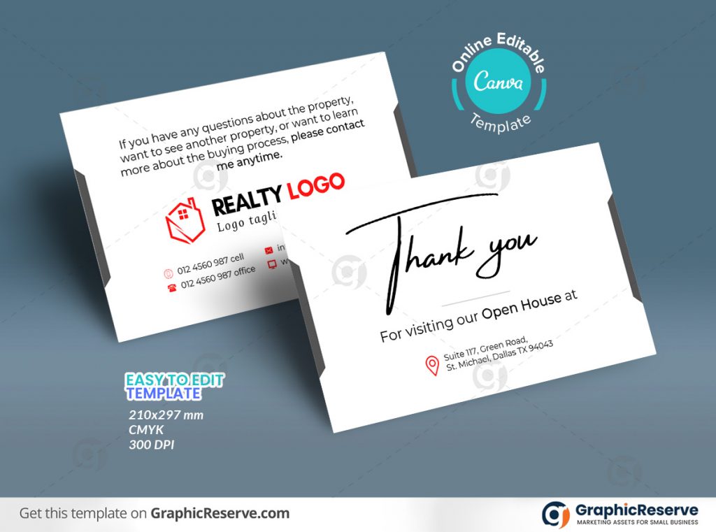 46023 Open House Thank You Card template 1