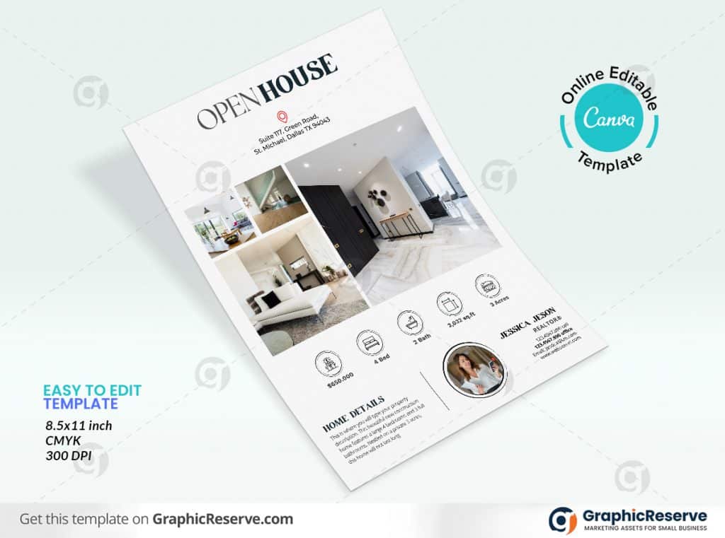 46196 Open House Real Estate Flyer Design