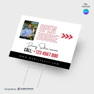 Open House Yard Sign Design Canva Template