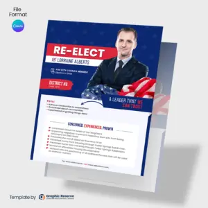 Canva Election Flyer Template – Political Campaign Leaflet Design – Canva template