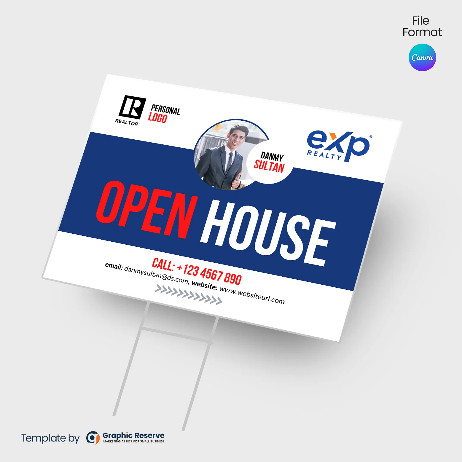Luxury Open House Yard Sign High End Canva Template for Listings