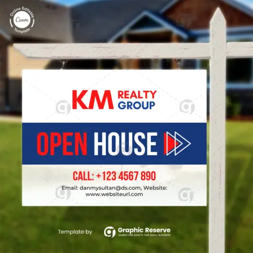 Open House Yard Sign Template – Editable Canva Design for Realtors