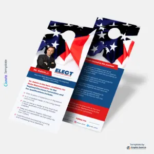 Election Door Hanger Editable Political Canva Template
