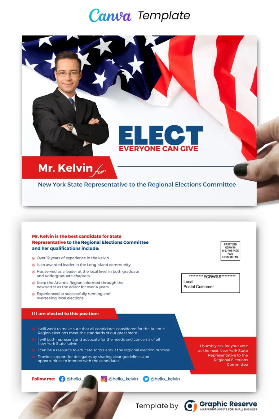 Political Mailer Design (Canva Template)