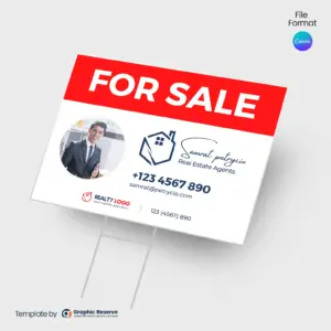 Real Estate Property Selling Yard Sign (Canva template)