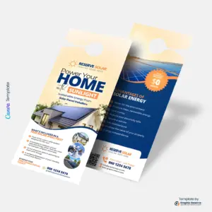 Solar Door Hanger | Editable Canva Template
