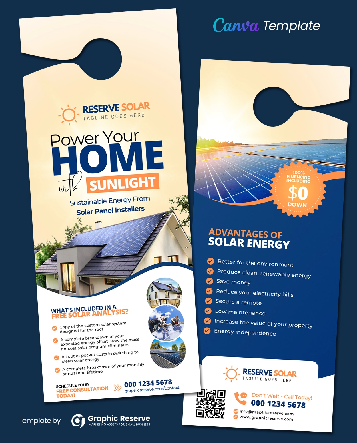 Solar Door Hanger Design (Canva template)