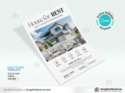 47209 House for Rent Real Estate Flyer Design