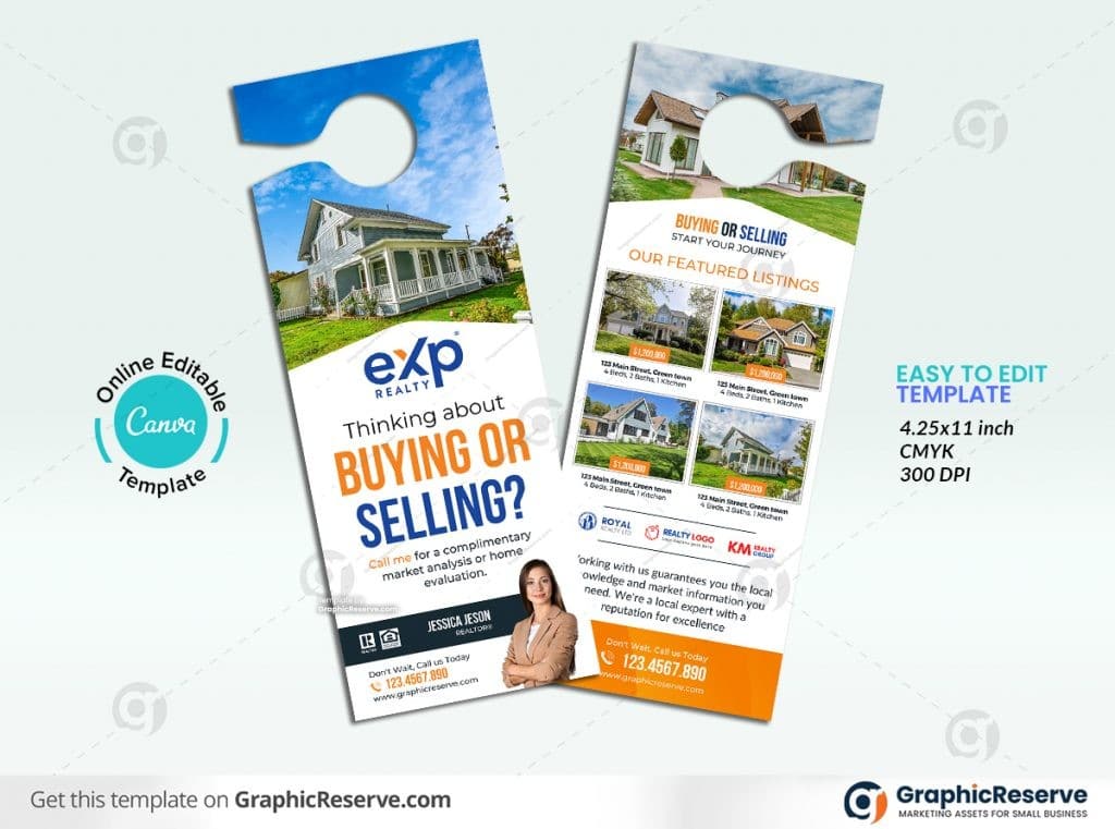 Buying or Selling Real Estate Door Hanger Design