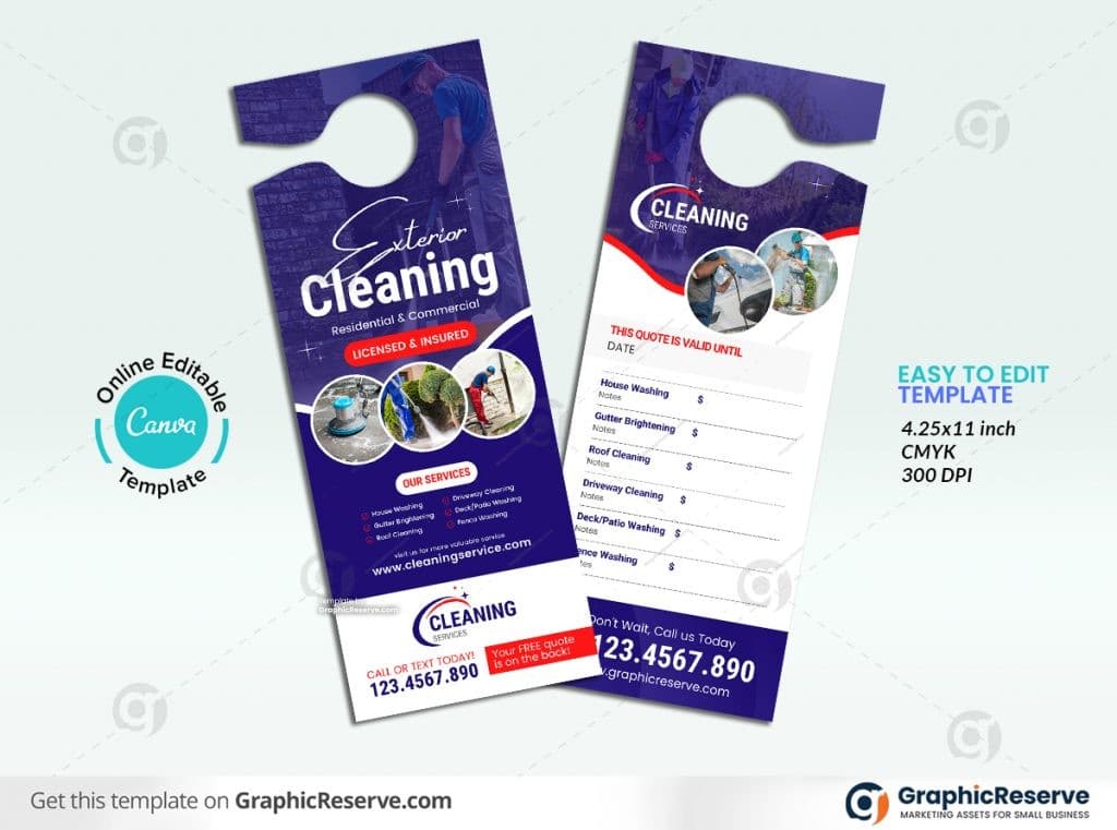 47672 Exterior Cleaning Service Door Hanger Design