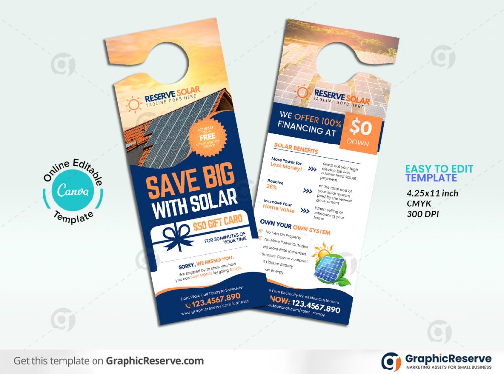 Canva Editable Door Hanger Template - Anchor Design Co.