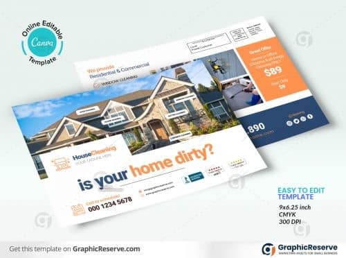 House Cleaning Service EDDM Mailer Postcard Design
