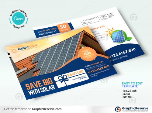 48049 Save Big with Solar EDDM Mailer Postcard Design