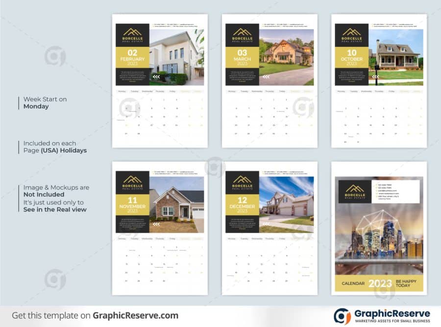 49020 Real Estate Business Wall Calendar 2023 2
