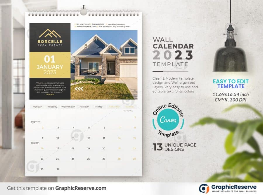 49020 Real Estate Business Wall Calendar 2023