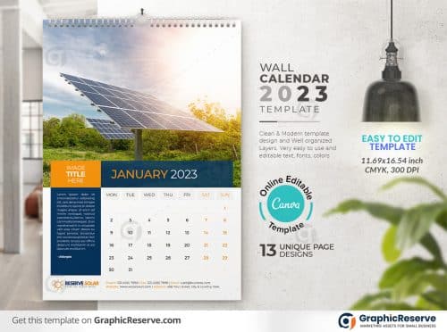 49230 Solar Business Wall Calendar 2023