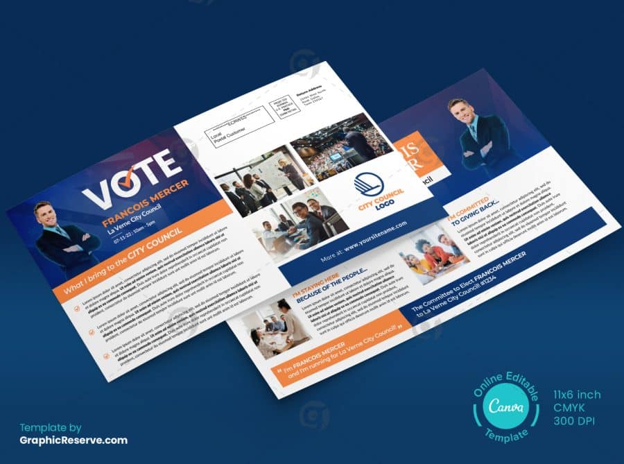 49368 Election Campaign EDDM Mailer Postcard Design Back