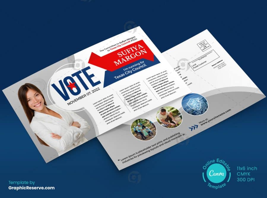 49378 Election Campaign Political EDDM Mailer Postcard Design Front