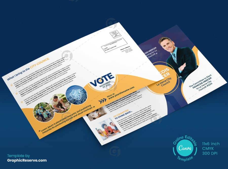 49384 Election Campaign EDDM Mailer Postcard Design Back