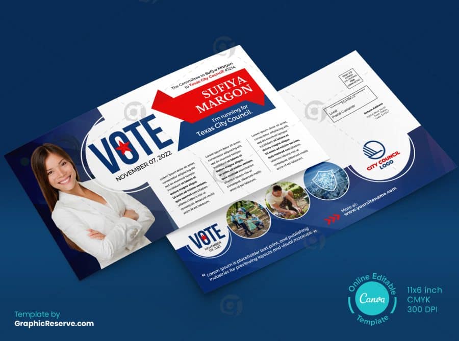 49391 Election Campaign Political EDDM Mailer Postcard Design Front