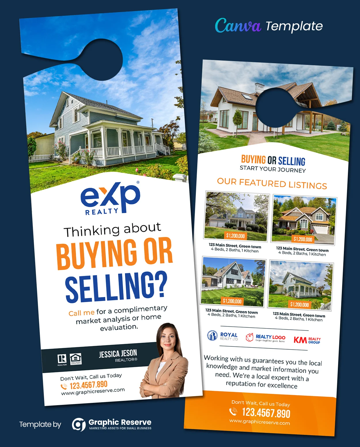 Buying or Selling Real Estate Door Hanger Design (Canva template)