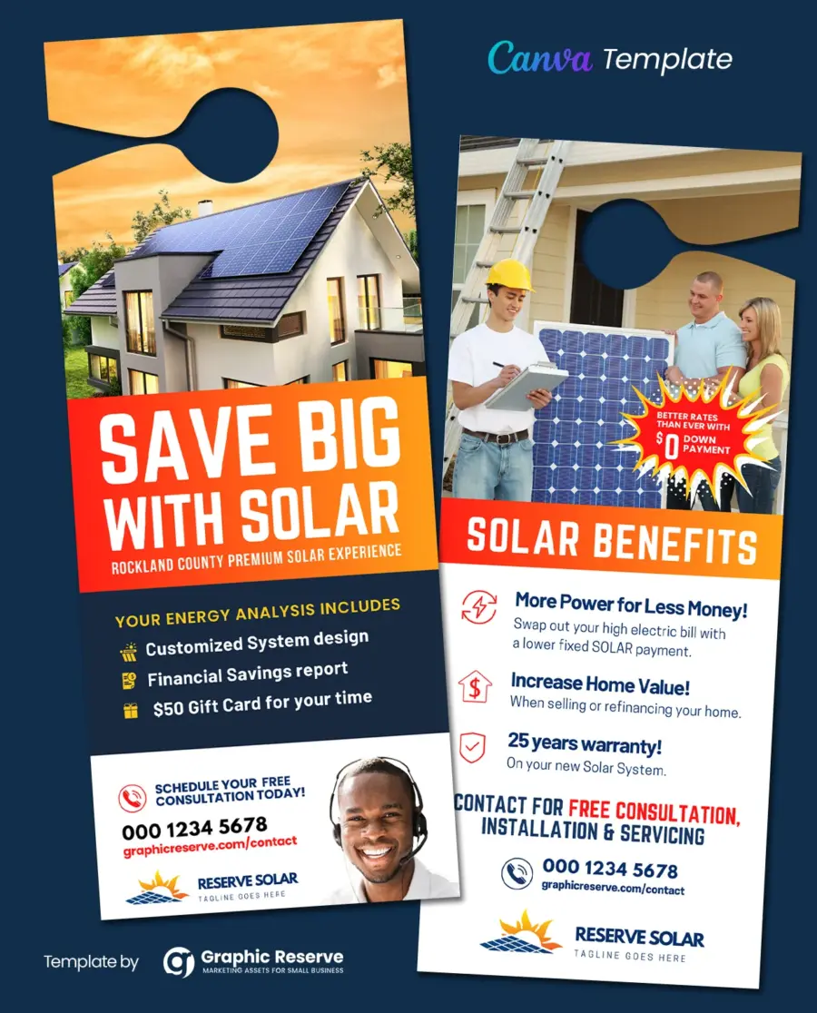 Solar Door Hanger Canva Template