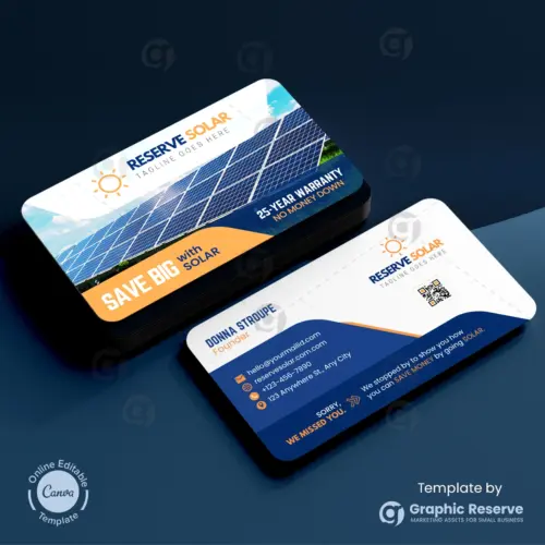 Solar System Business Cards – Creative Canva Designs for Green Energy