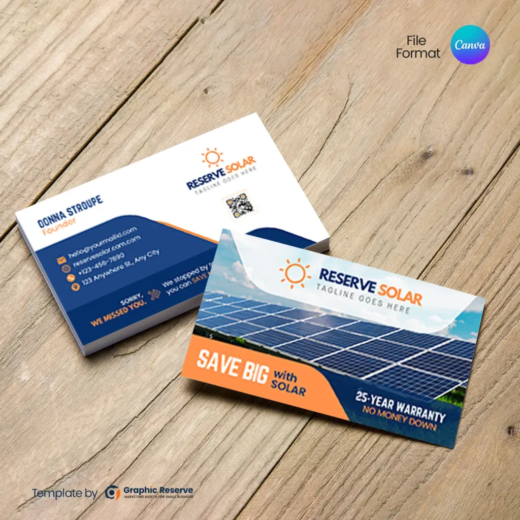 Solar System Business Cards Creative Canva Designs for Green Energy