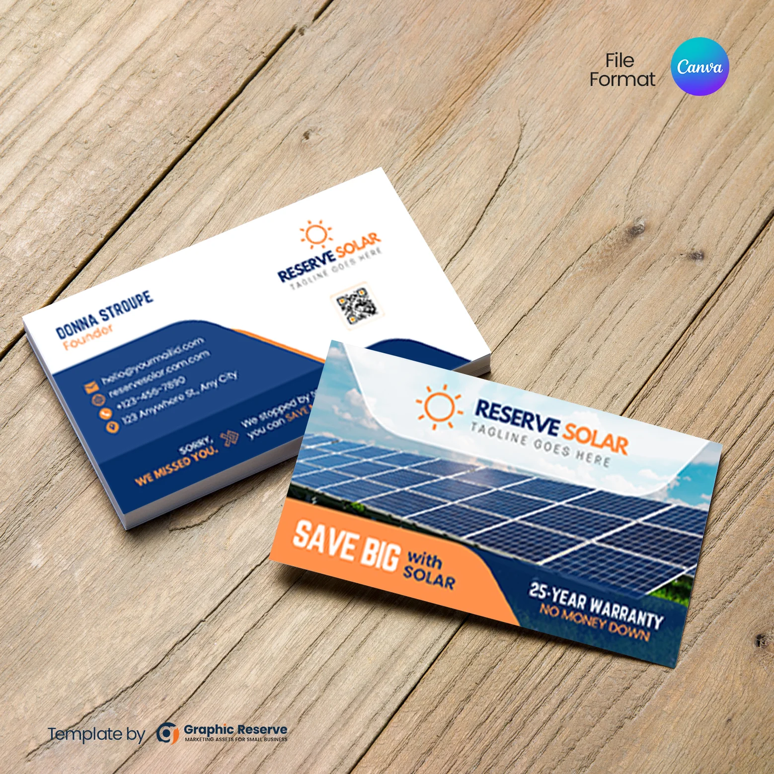 Solar System Business Cards Creative Canva Designs for Green Energy
