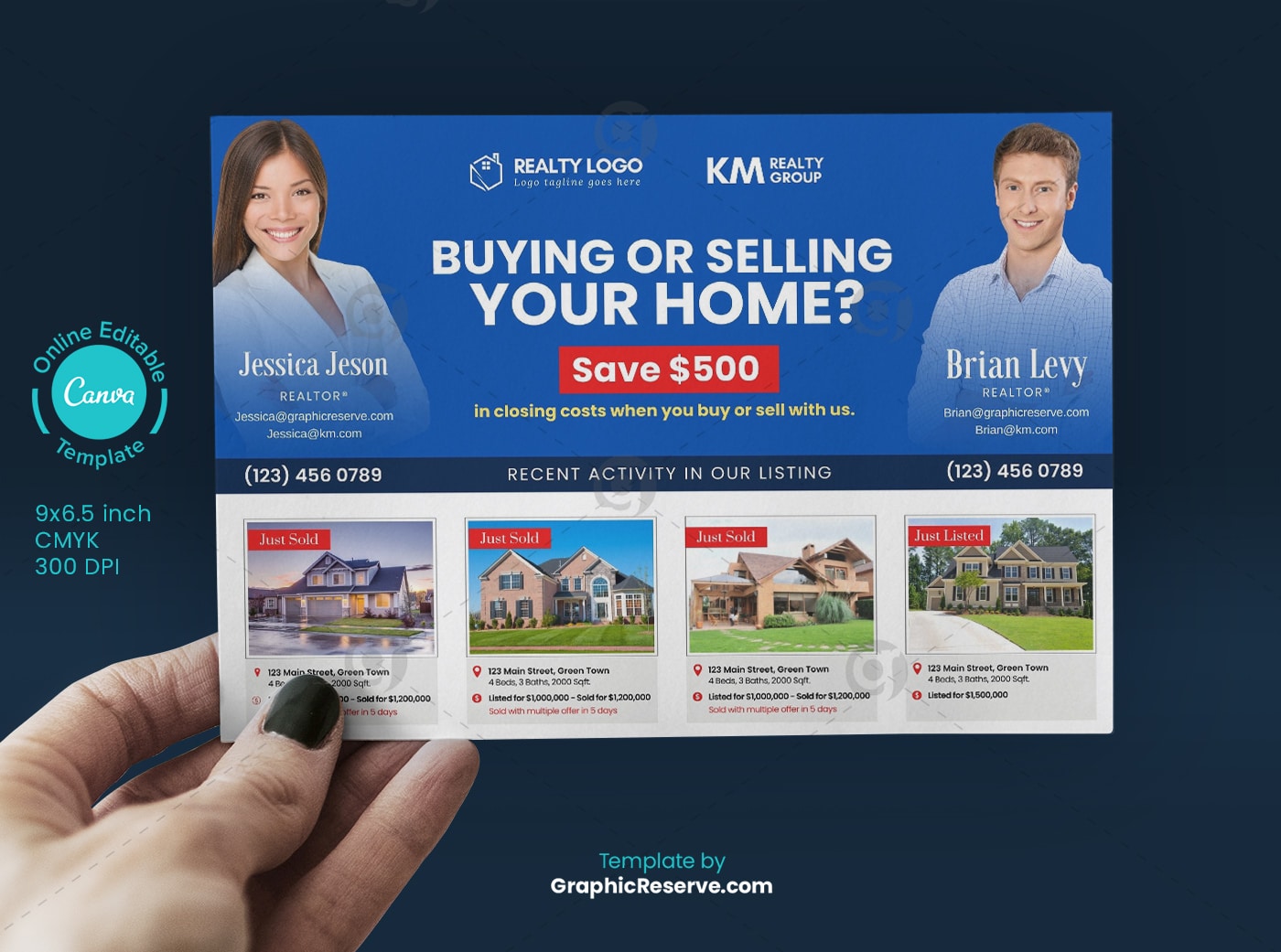 Real Estate EDDM Postcard Front Site Design Mockup