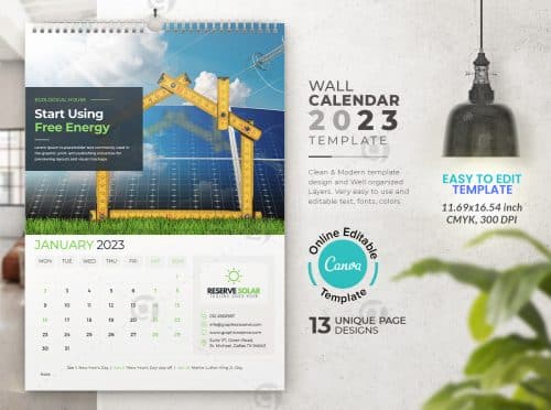 49636 Solar Energy Business Wall Calendar 2023