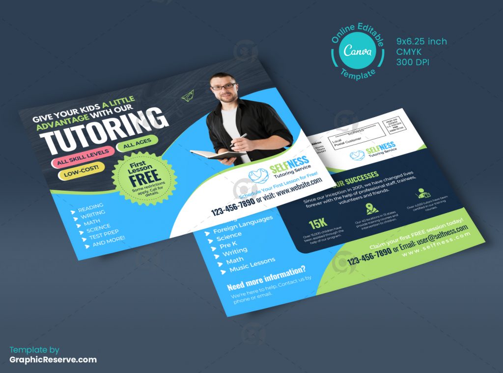Advantage Tutoring Direct Mail EDDM Template (Canva Format) Graphic