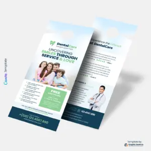 Dental Promotion Door Hanger | Editable Offer Template for Canva