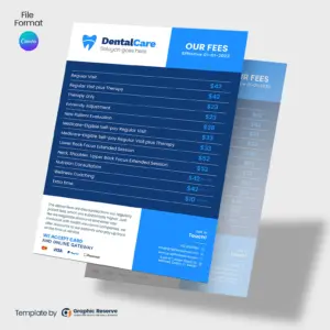 Dental Services Fee Pricing List Flyer Canva template – Canva template