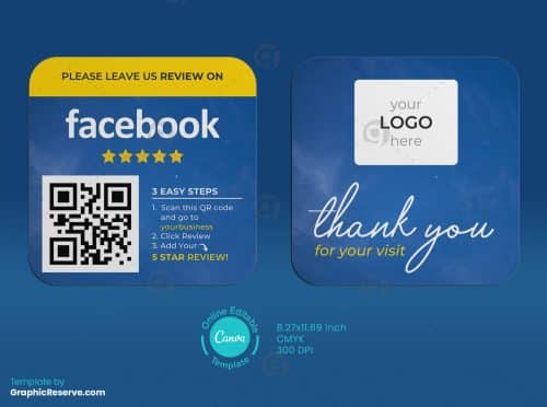 Facebook Business Rating Square Review Card