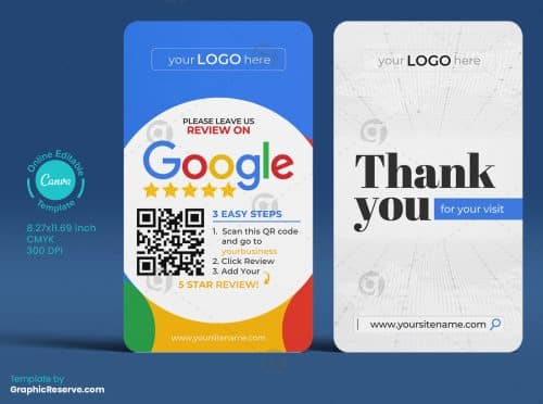 Google 5 Star Rating Business Review Card
