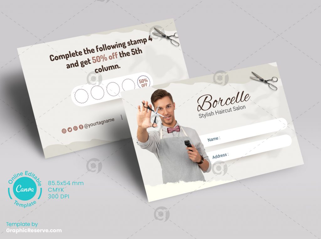 Haircut Salon Loyalty Card