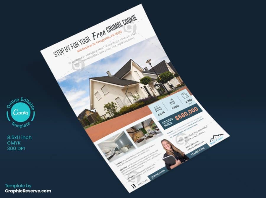 Home for Sale Real Estate Flyer Canva Template