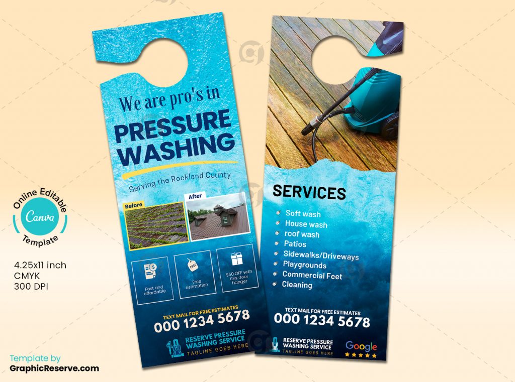 Pressure Wash Door Hanger Design Template - Graphic Reserve