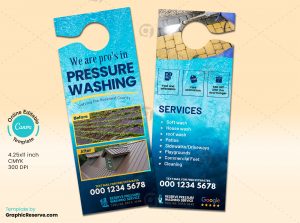 Pressure Washing Door Hanger Design Template - Graphic Reserve