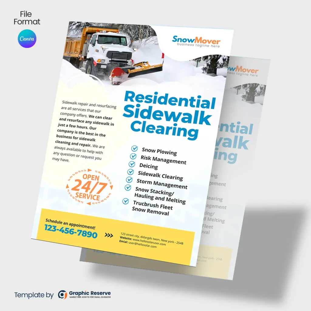 Sidewalk Cleaning Flyer Design Canva template – Canva template