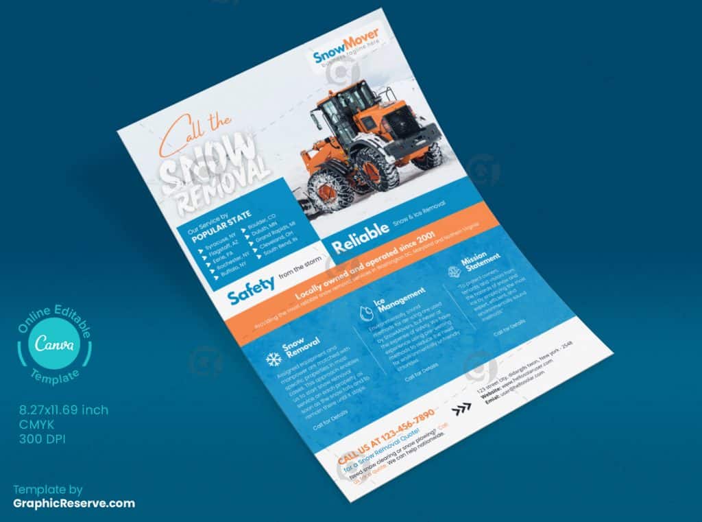 Snow Removal Service Flyer Design