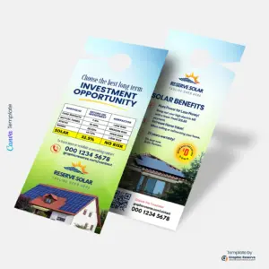 Solar Door Hanger Template | Editable Canva Design