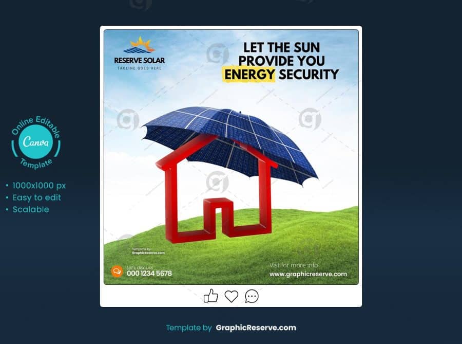 Solar business marketing social media post