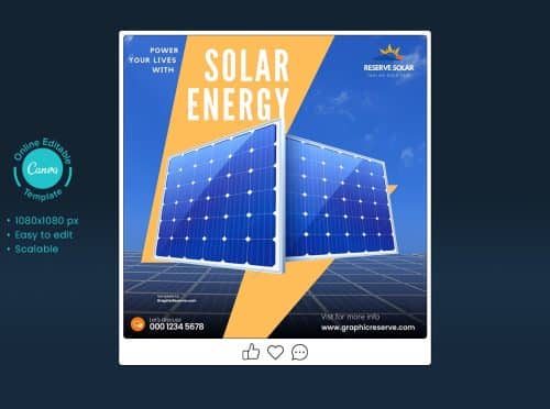 Solar facebook post design template