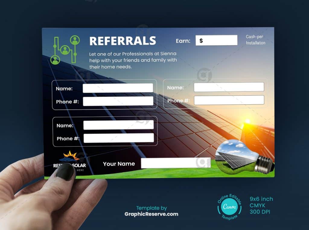Solar referral Card Template